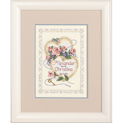 Dimensions United Hearts Wedding Record Cross Stitch Kit