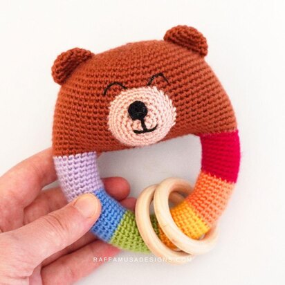 Rainbow Bear Baby Rattle