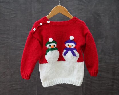 Colourful Snowmen Christmas Jumper (17) to fit from birth to 3 years old