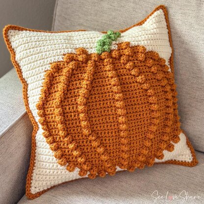 Bobble Stitch Pumpkin Pillow