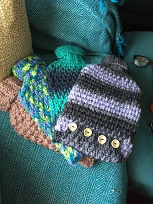 Cozy hot water bottle cover