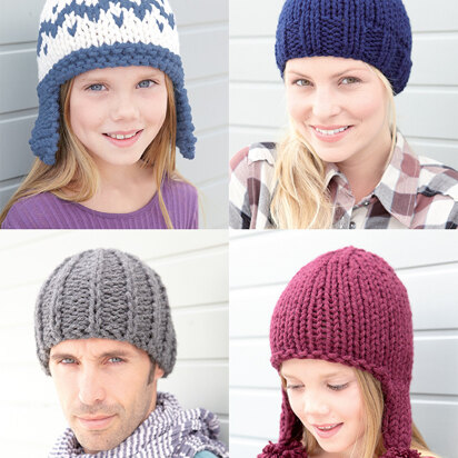 Helmet and Hats in Hayfield Super Chunky with Wool - 9750 - Downloadable PDF