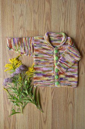 Easy Baby Cardi in Universal Yarn Bamboo Pop - Downloadable PDF