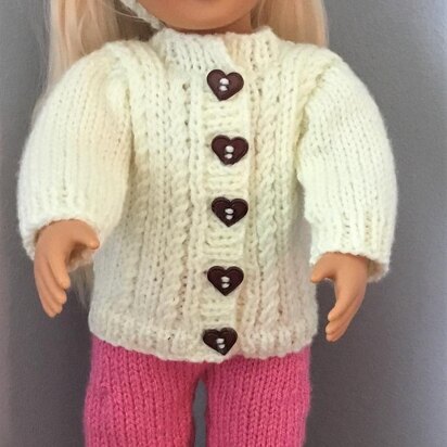 Aran Cardigan and Trousers set 18 inch doll