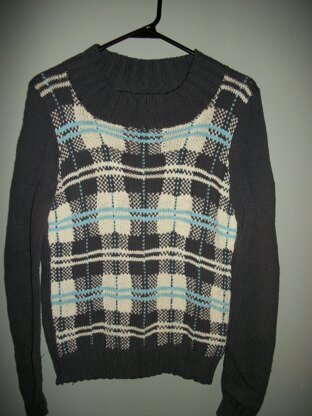 Paintbox Woman`s Plaid Jumper