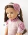 Pink rouse dress for doll 18 in