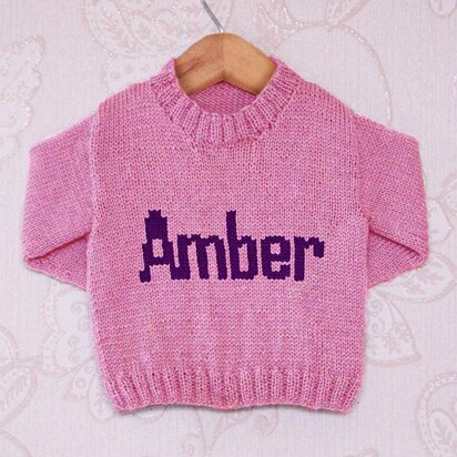 Intarsia - Amber Moniker Chart - Childrens Sweater