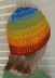 Rainbow double-knitted scarf and stranded colourwork hat