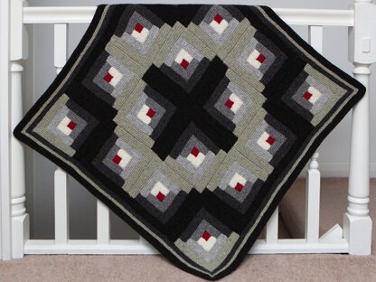 Blanket patchwork knitting pattern bed spread in Aran or DK. Cottage look.