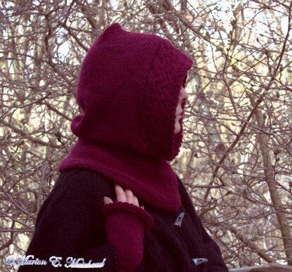Seidr Cabled Hood, Headband & Wrist Cuffs