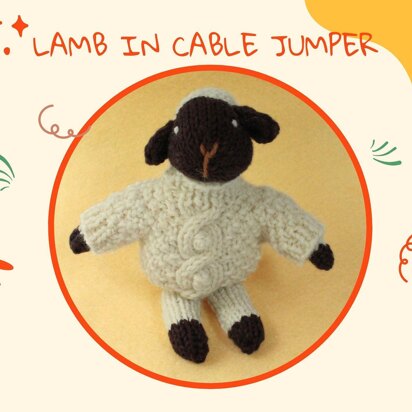 Lamb in cable jumper