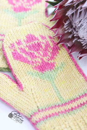 Tunisian Protea Mitts