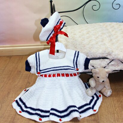 Sailor Dress Baby Crochet Pattern #184