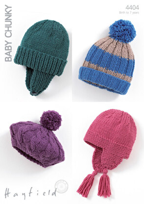 Hats in Hayfield Baby Chunky - 4404 - Downloadable PDF