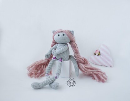 Beads jointed cat doll