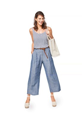 Burda Style Women's Wide Leg Trousers B6436 - Paper Pattern, Size 8-18