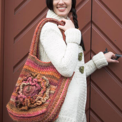 Floral Tote in Plymouth Yarn Bazinga - 2109 - Downloadable PDF