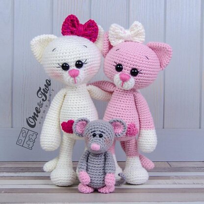 Kissie Kitty and Skip Mouse Amigurumi