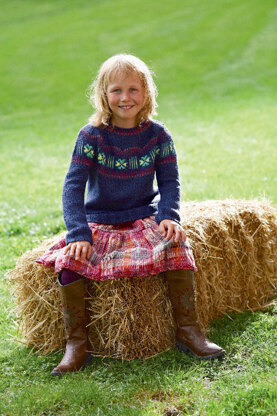 Child’s Sweater with Round Yoke and Jacquard Pattern in Schachenmayr Universa - S6908 - Downloadable PDF