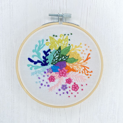 Ellbie Co. Rainbow Floral Embroidery Kit