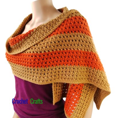 HDC Criss-Cross Crochet Fall Wrap