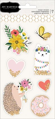 American Crafts Jen Hadfield Hey, Hello Shaker Stickers 7/Pkg - 620773