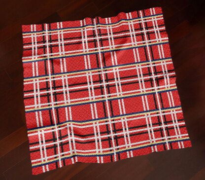 Scottish Tartan Blanket C2C CROCHET PATTERN Red Checkered Afghan