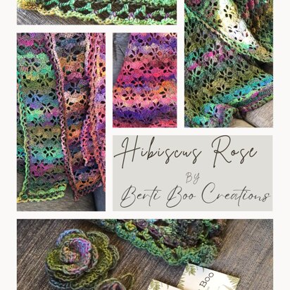 Hibiscus Rose Shawl Wrap Crochet Pattern