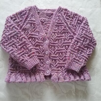 Frilled flower cardigan