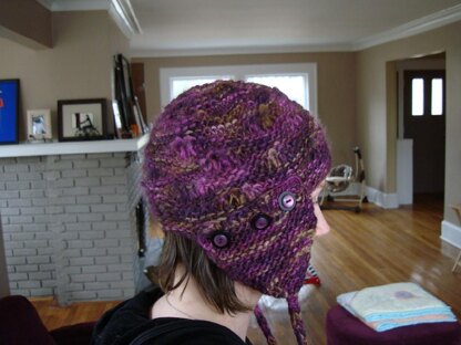 Drop Stitch Hat with Button-On Ear Flaps