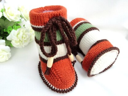 PATTERN Knit Baby Shoes Baby Boy Autumn Forest