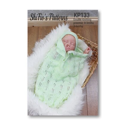 Knitting Pattern Baby Cuddle Sac Cocoon #133