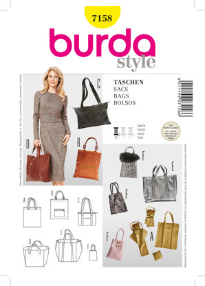 Burda Shopping Bag Sewing Pattern B7158 - Paper Pattern, Size one size