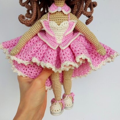 Crochet doll clothe pattern for Astrid, Doll outfit bunny, Amigurumi doll outfit pattern for a doll 30 cm/11 inch English, Français, Deutsch