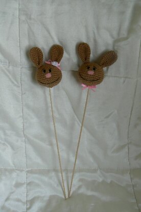 Bunny head - decoration on a stick