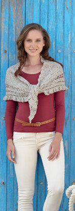 Diamond Pattern Wrap and Triangular Shawl With Frill in Sirdar Click DK - 7046 - Downloadable PDF