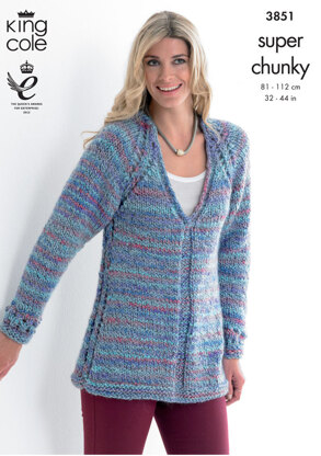 Tunic and Cardigan in King Cole Super Chunky - 3851