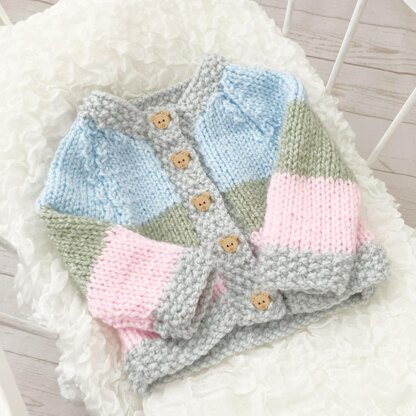 Chunky Baby Cardigan Knitting Pattern #696