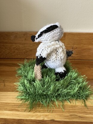 Mini Badger Playing Cricket - Ferrero Rocher/Lindor Chocolate Cover/Stuffed Toy/Hanging Ornament