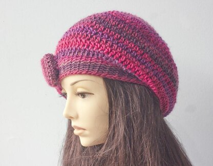 Beret with Bow Crochet Pattern