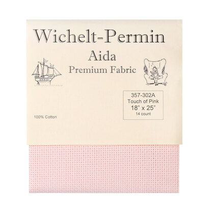 Wichelt Permin Premium Aida Cross Stitch Fabric 14 Count Touch of Blue 18 x 25