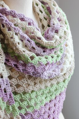 Lavender Garden C2C Scarf