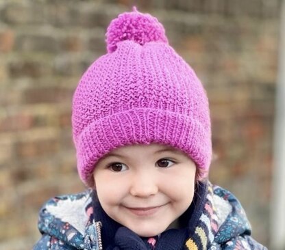 Erin's Purple Bobble Hat