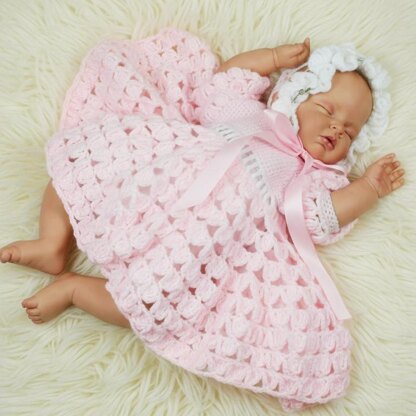 Crochet Pattern baby dress and hat UK & USA Terms #15