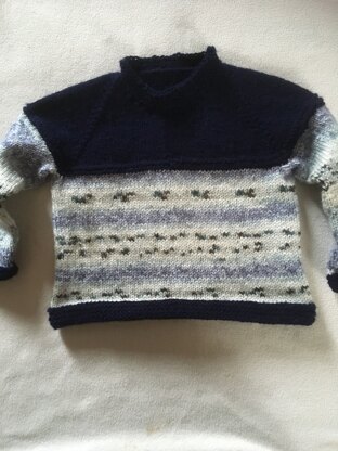 Top Down Gradient Kid's Sweater in Cascade 220 Superwash Wave - W719 - Downloadable PDF