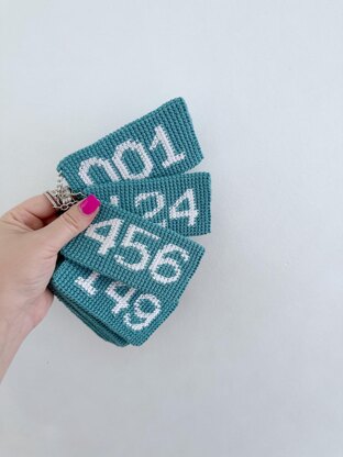 Squid Game inspired player numbers keychain