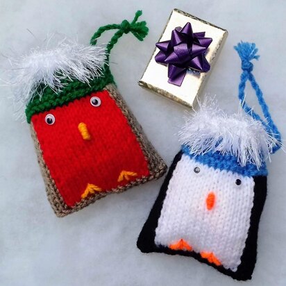 Robin & Penguin Christmas Bags