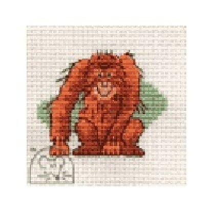 Mouseloft Stitchlets - Orang-utan Cross Stitch Kit - 64mm