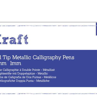 Papermania Dual Tip Calligraphy Pens - Metallic - Brush/Flat (6pk)