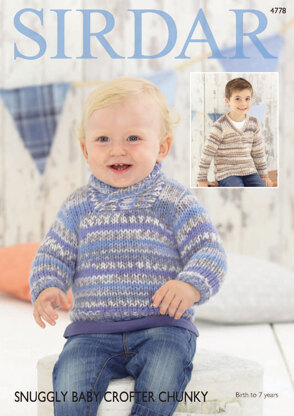 V Neck and Wrap Neck Sweaters in Sirdar Snuggly Baby Crofter Chunky - 4778 - Downloadable PDF